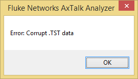 DSX AxTalk Analyzer Corrupt Data Error