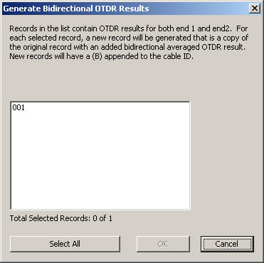 Generating Bidirectional OTDR Testing Results