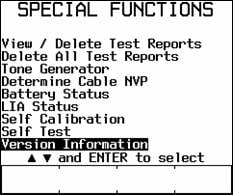 Special Function Screen in DSP-4100