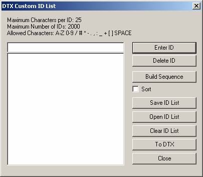 DTX Custom Cable ID List Creation